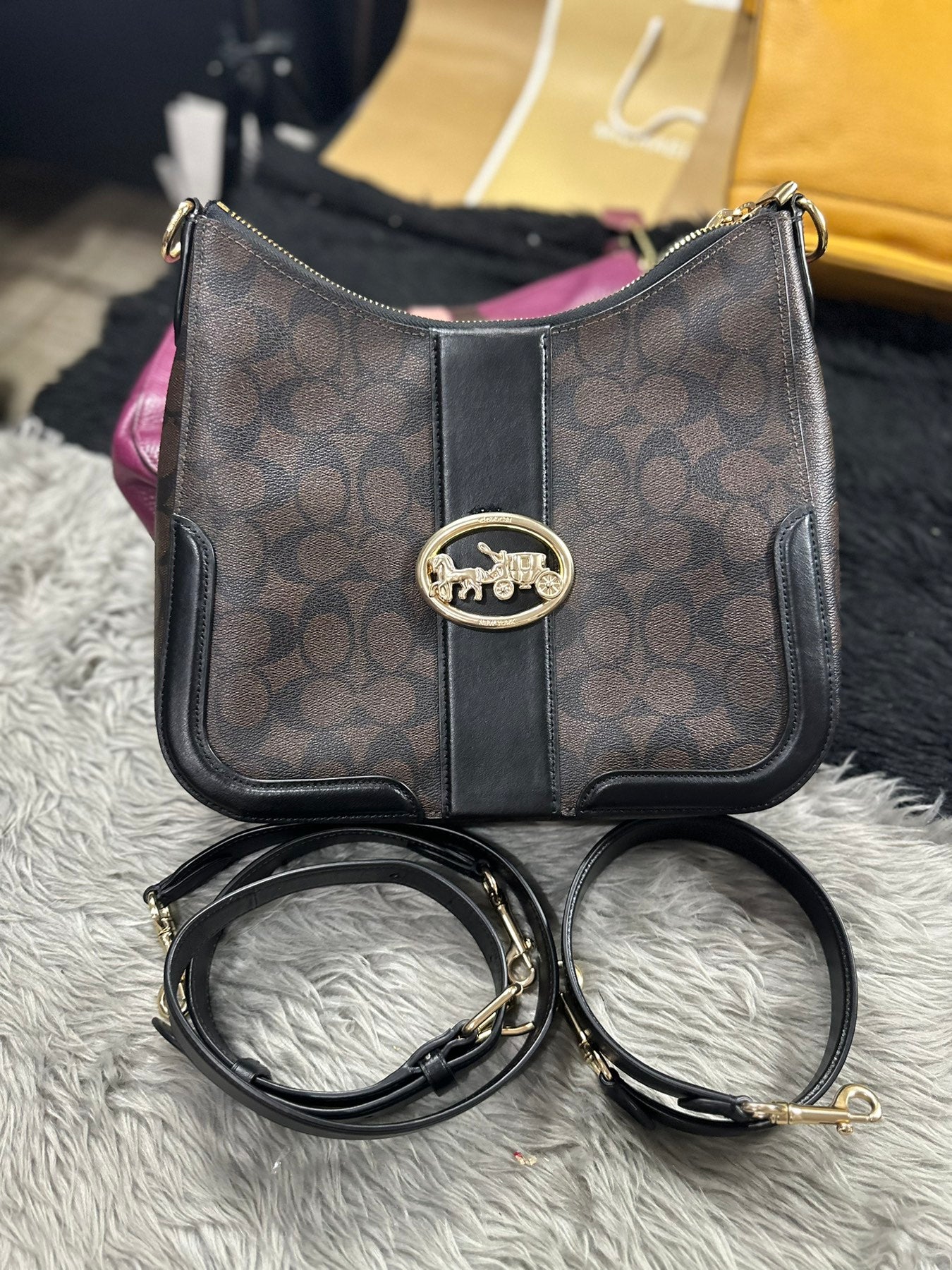 AUTHENTIC/ORIGINAL Preloved Coach Georgie Hobo Bag In Signature Canvas Brown