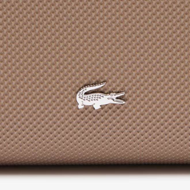 AUTHENTIC/ORIGINAL Lacoste Women's Daily City Small Zipped Billfold Coin Card Wallet Taupe Brown Black