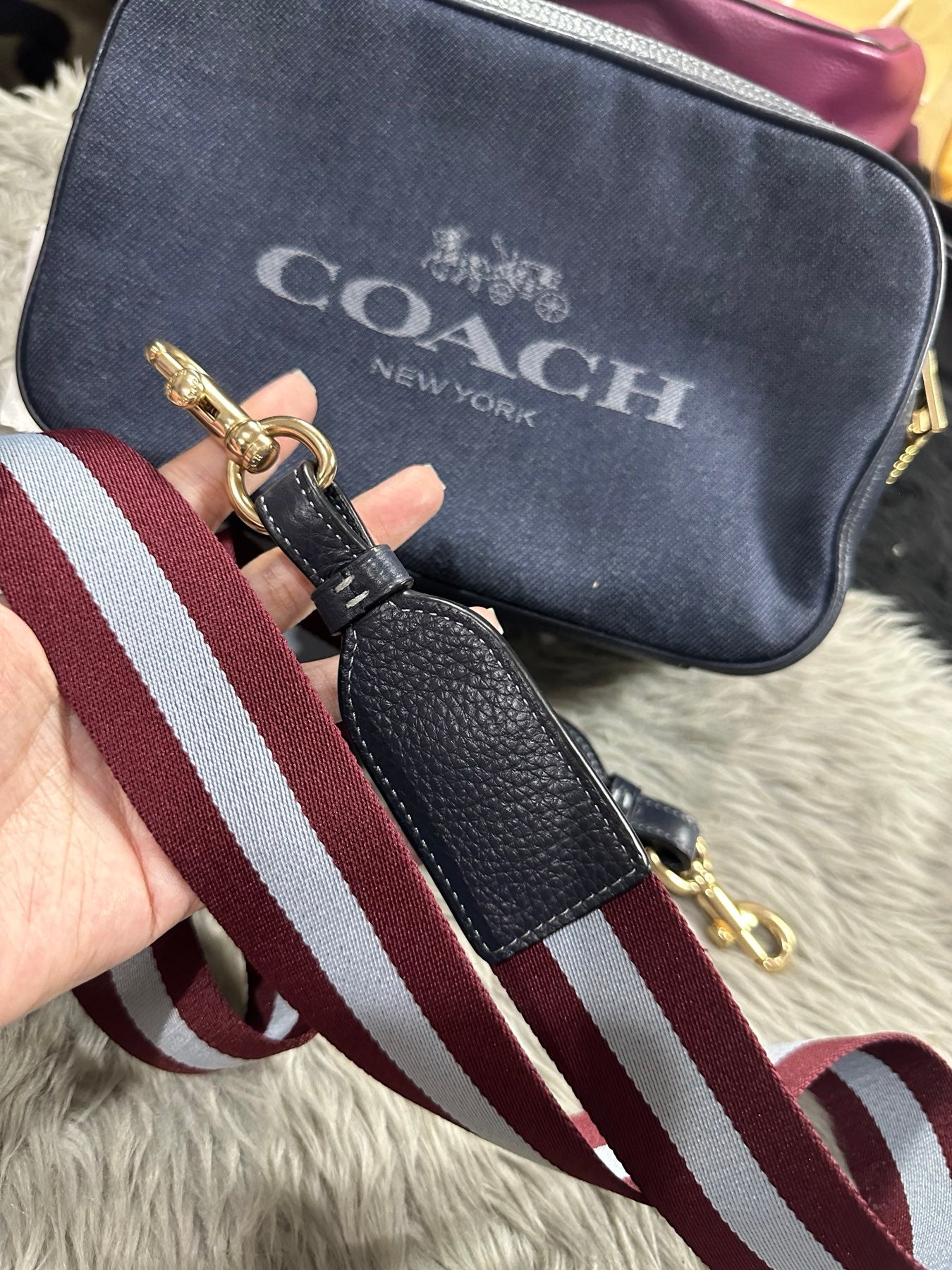AUTHENTIC/ORIGINAL Preloved Coach Jes Denim Blue Crossbody Bag