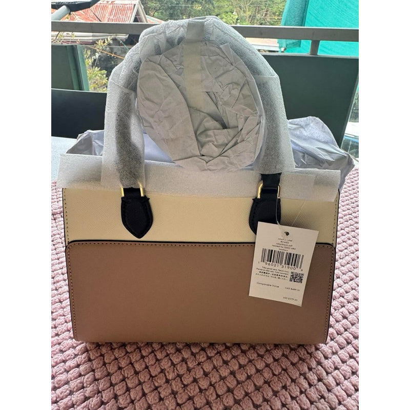 AUTHENTIC/ORIGINAL Kate Spade KS Madison Small Satchel Bag Beige