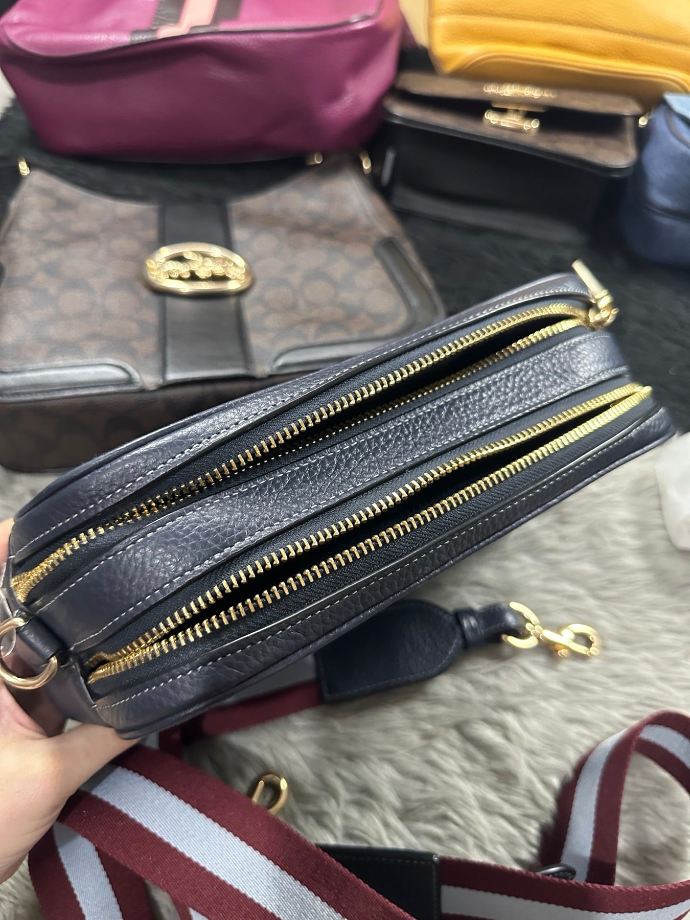 AUTHENTIC/ORIGINAL Preloved Coach Jes Denim Blue Crossbody Bag