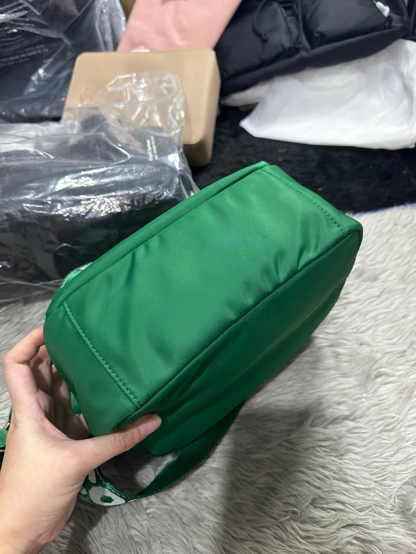 AUTHENTIC/ORIGINAL Lac0ste Nylon Camera Bag Green