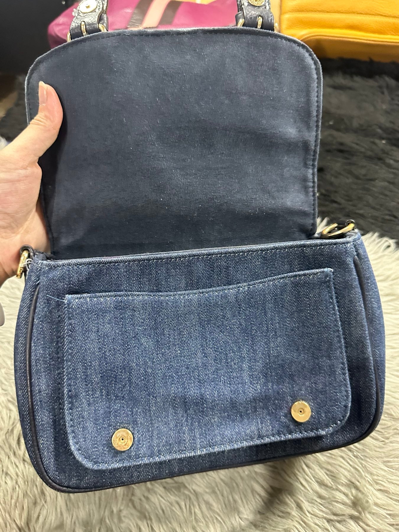 AUTHENTIC/ORIGINAL Preloved Coach Lucy Denim Blue Crossbody Bag