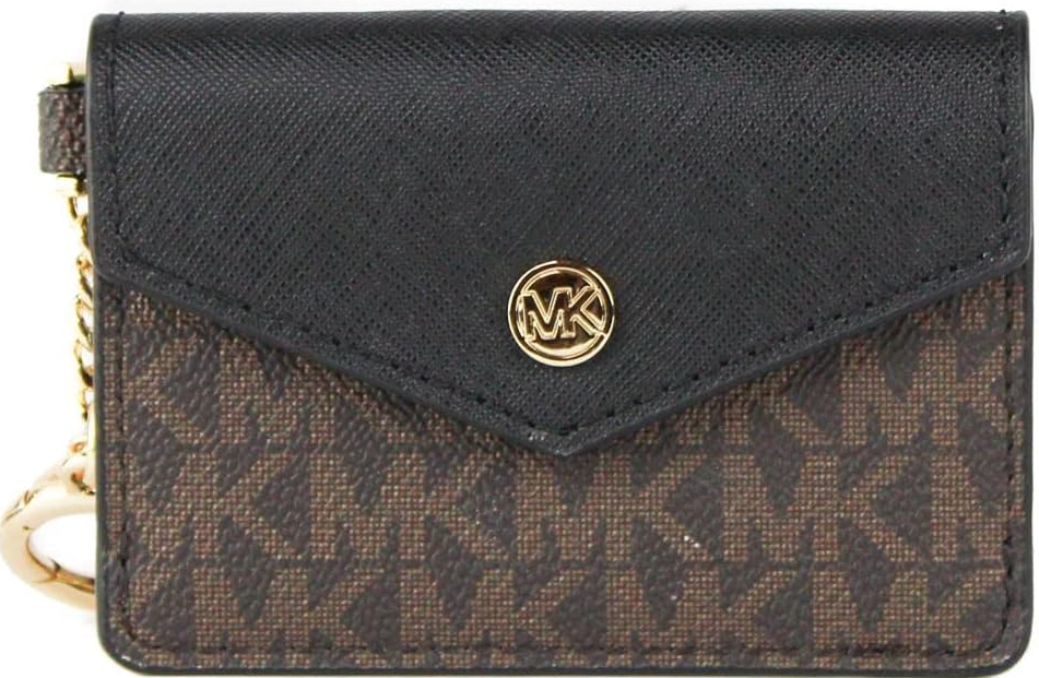 AUTHENTIC/ORIGINAL MK Kala Small Flap Key Ring Card Case Wallet Brown