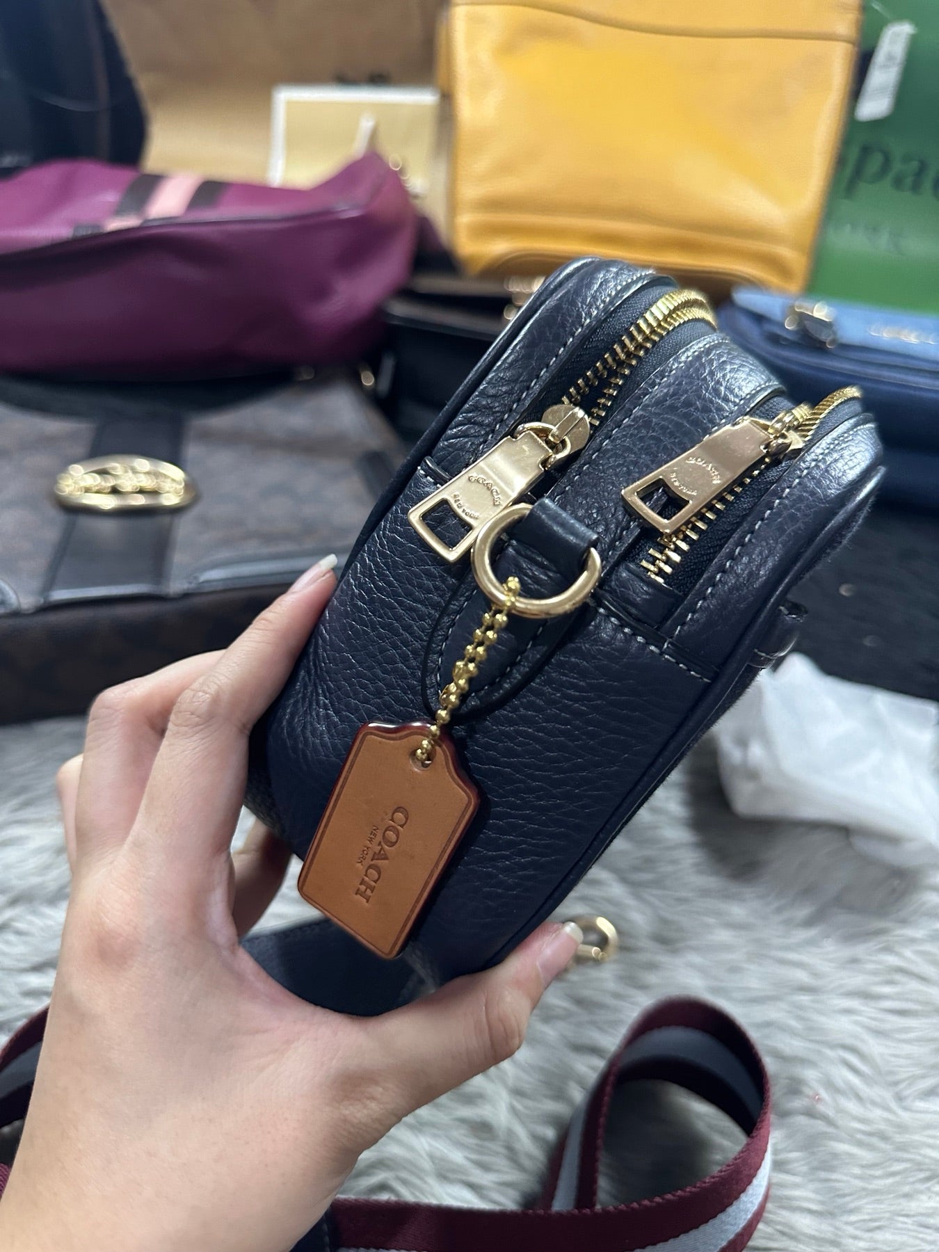 AUTHENTIC/ORIGINAL Preloved Coach Jes Denim Blue Crossbody Bag