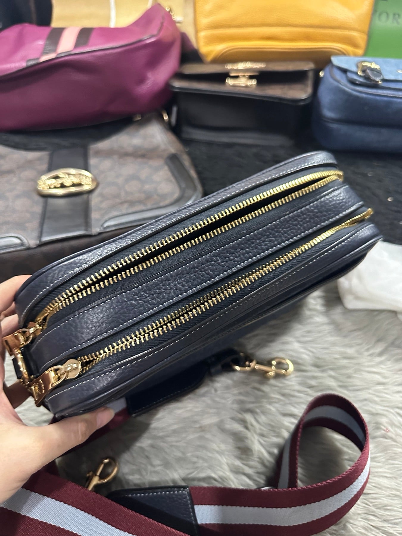 AUTHENTIC/ORIGINAL Preloved Coach Jes Denim Blue Crossbody Bag