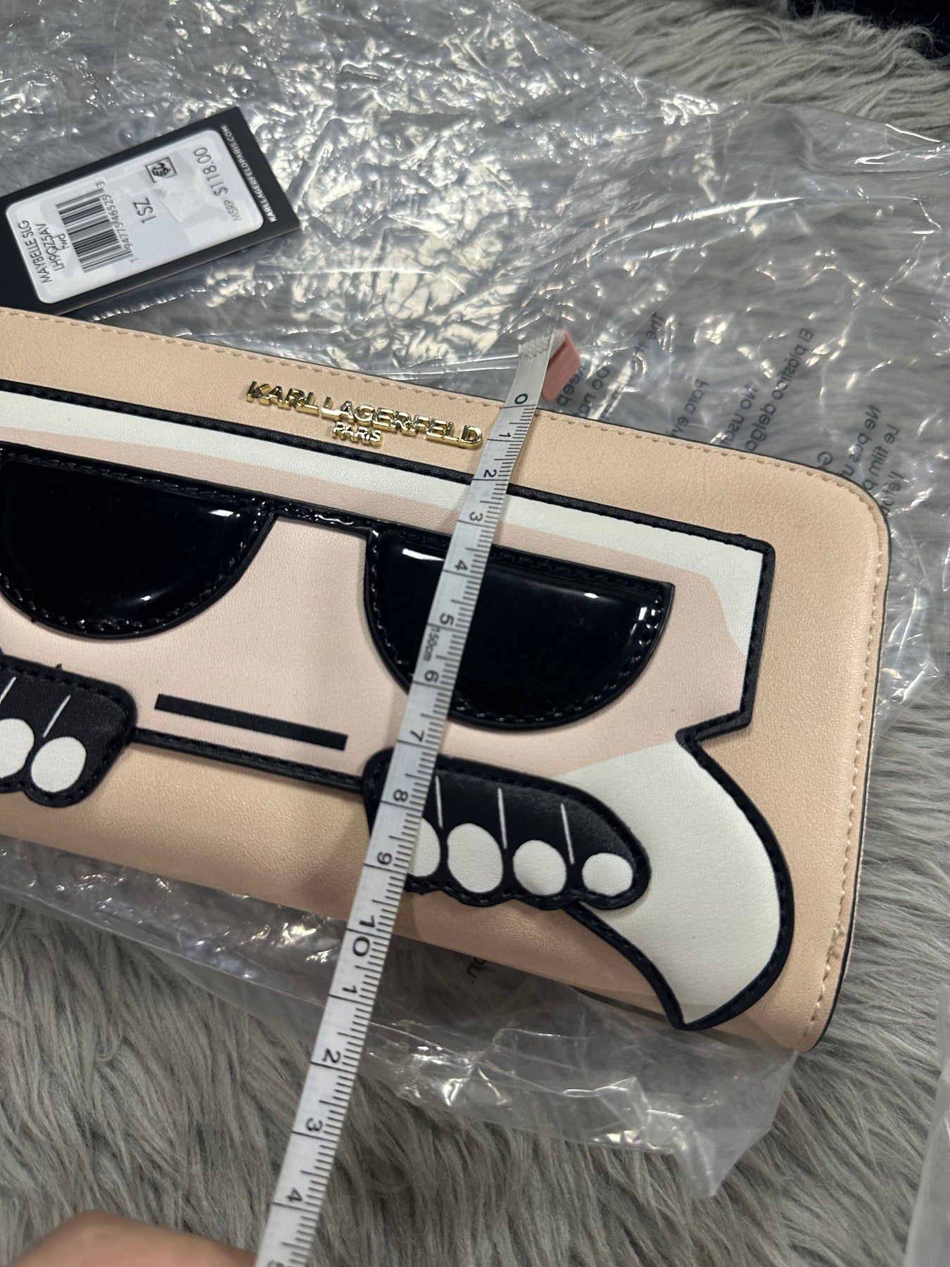 AUTHENTIC/ORIGINAL Karl Lagerfeld Paris KL Maybelle Continental Long Wallet Cream