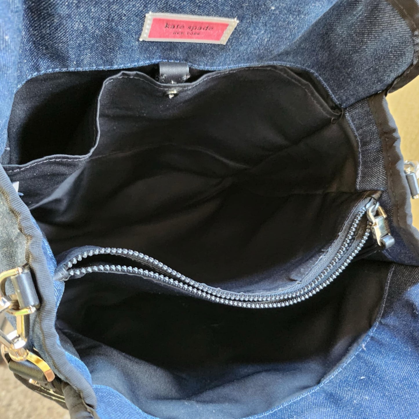AUTHENTIC/ORIGINAL Preloved KateSpade KS Denim Blue Crossbody Tote Bag Thick Strap