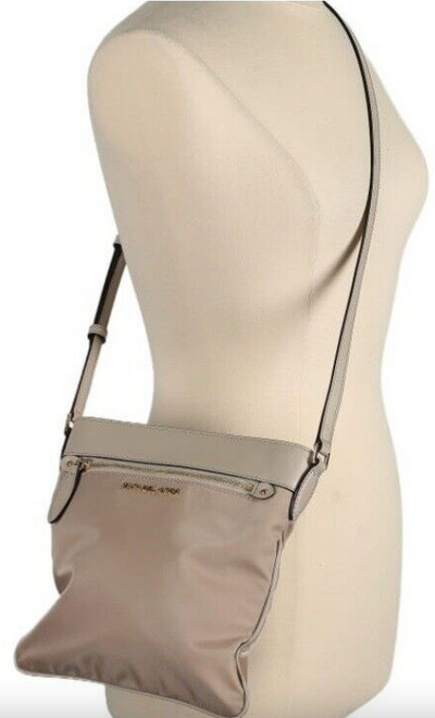 AUTHENTIC/ORIGINAL MK connie nylon file crossbody slim bag beige
