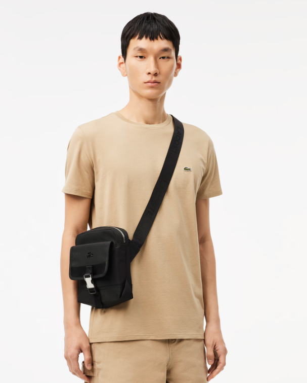 AUTHENTIC/ORIGINAL Lac0st Men's Kome Crossbody Bag Black