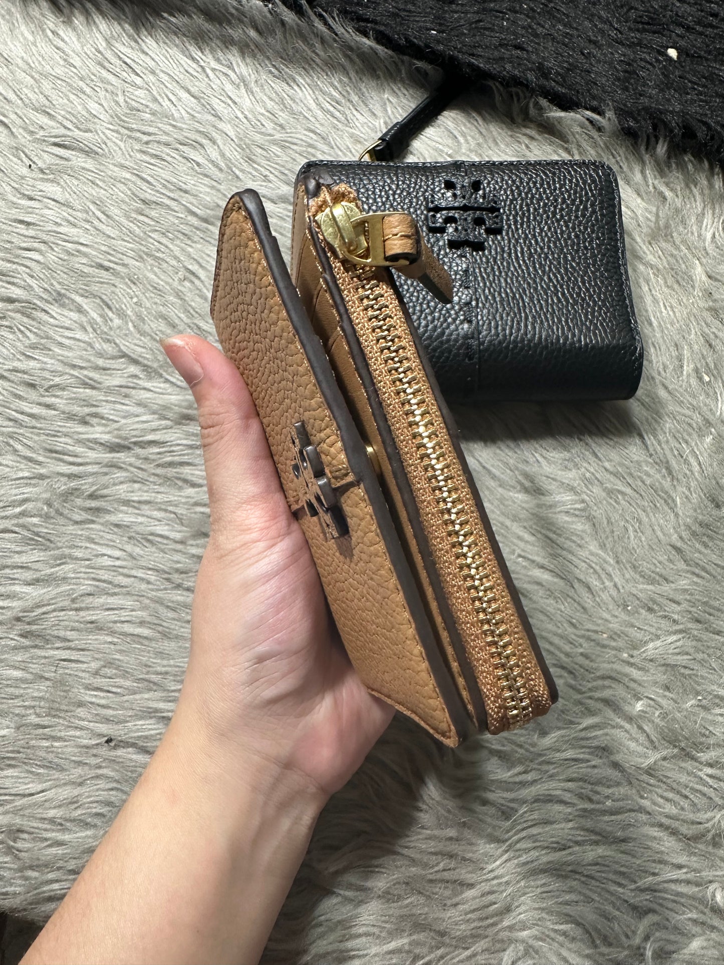 AUTHENTIC/ORIGINAL Tory Burch McGraw Bifold Wallet Tiramisu Brown