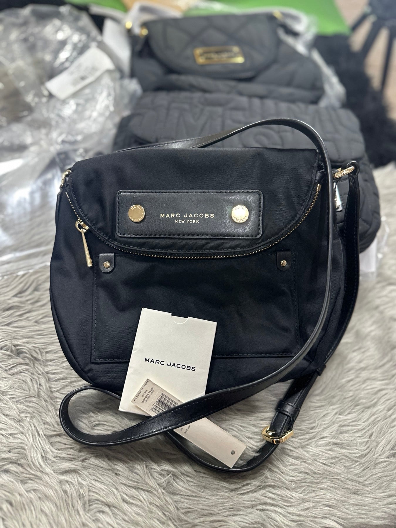 AUTHENTIC/ORIGINAL Preloved Marc Jacobs MJ Preppy Nylon Mini Natasha Crossbody Bag Black