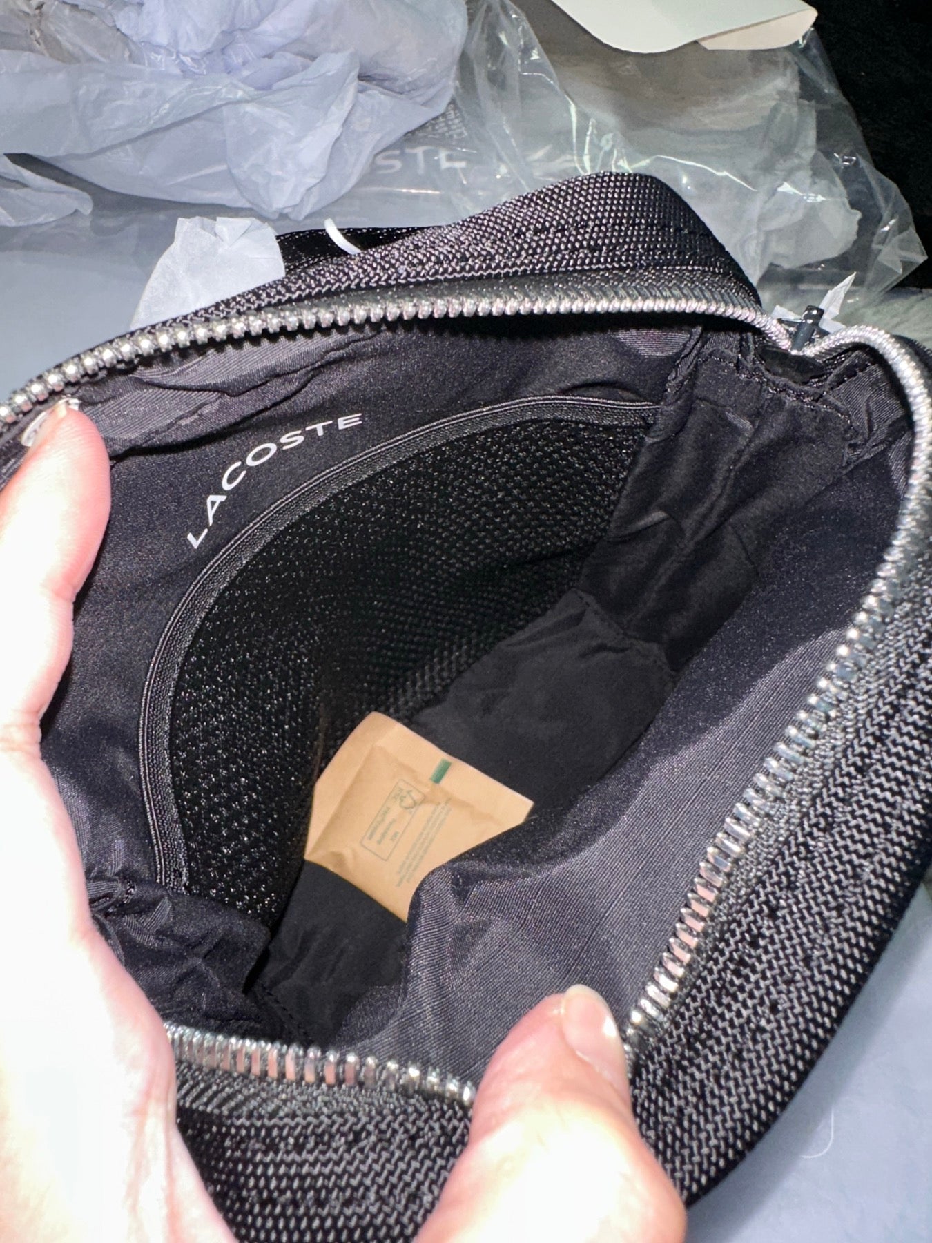 AUTHENTIC/ORIGINAL Lac0st Men's Kome Crossbody Bag Black