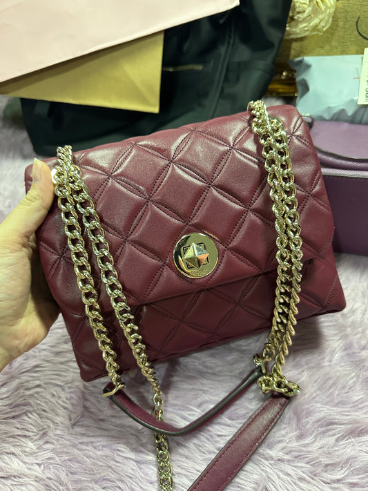 ORIG Preloved KS Natalia Small & Medium Flap Shoulder Bag in Cherrywood Red Bag