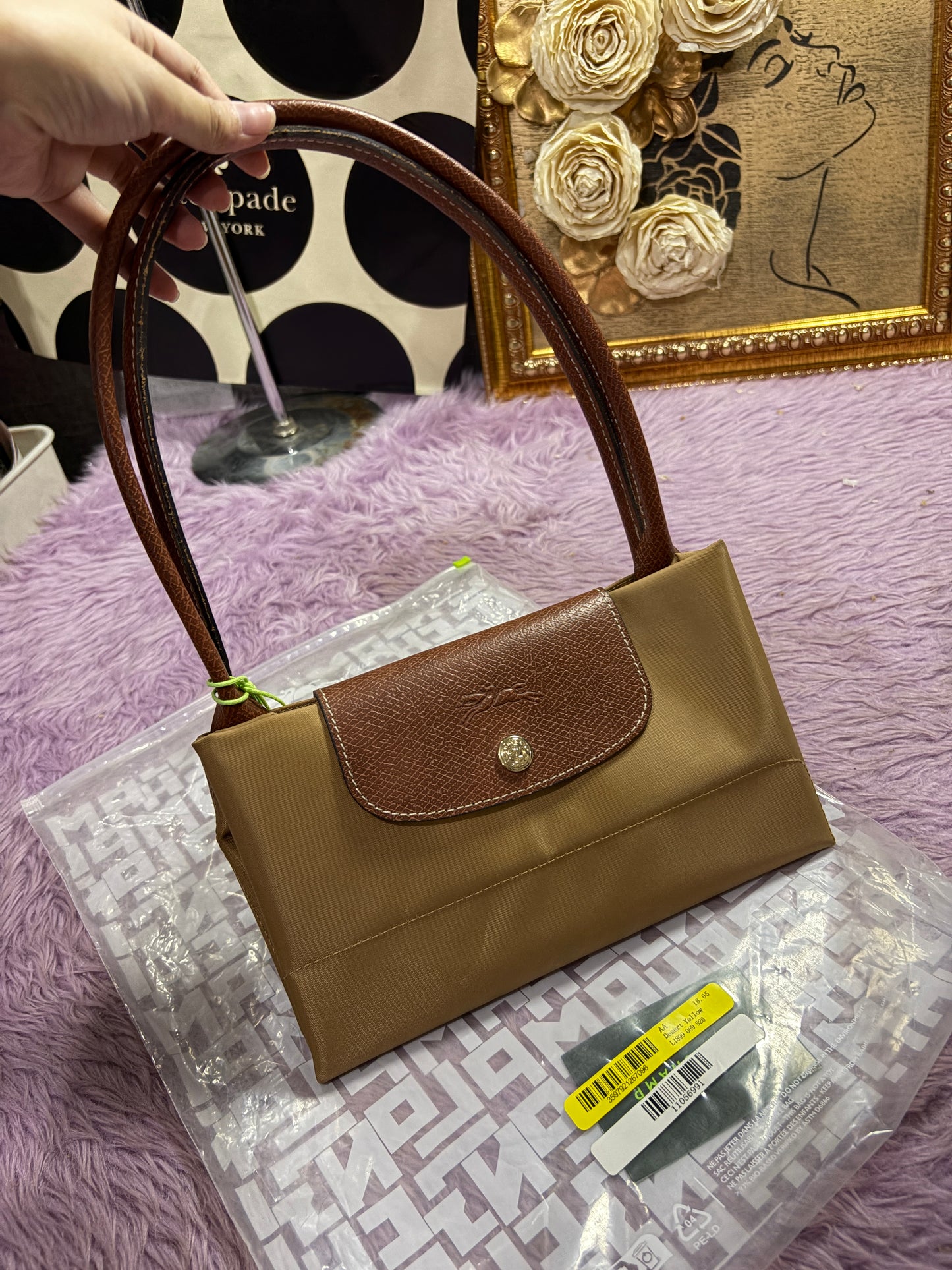 ORIG & IMPORTED Longchamp Le Pliage Original Medium & Large Tote bag BLACK/BROWN/BEIGE