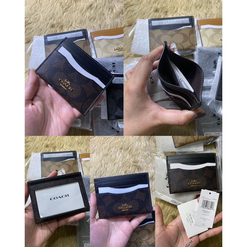 AUTHENTIC COACH Slim Id Card Case Wallet In Signature Canvas for Men / Unisex