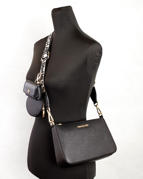 AUTHENTIC/ORIGINAL MK Jet Set Crossbody Tech Attachment Bag in Black