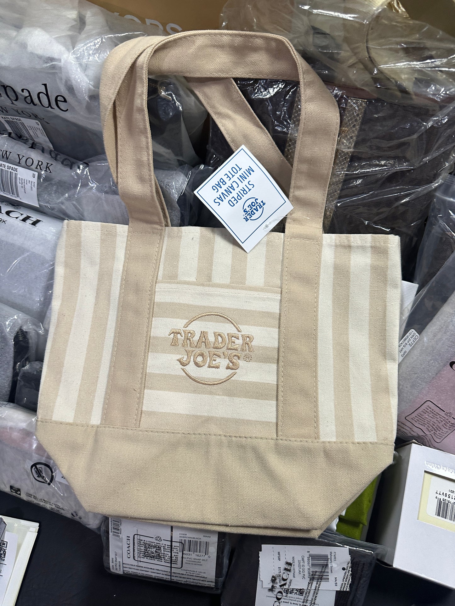 ORIG & IMPORTED NEW Trader Joe’s TJ Canvas Large Small Tote Bag Reusable