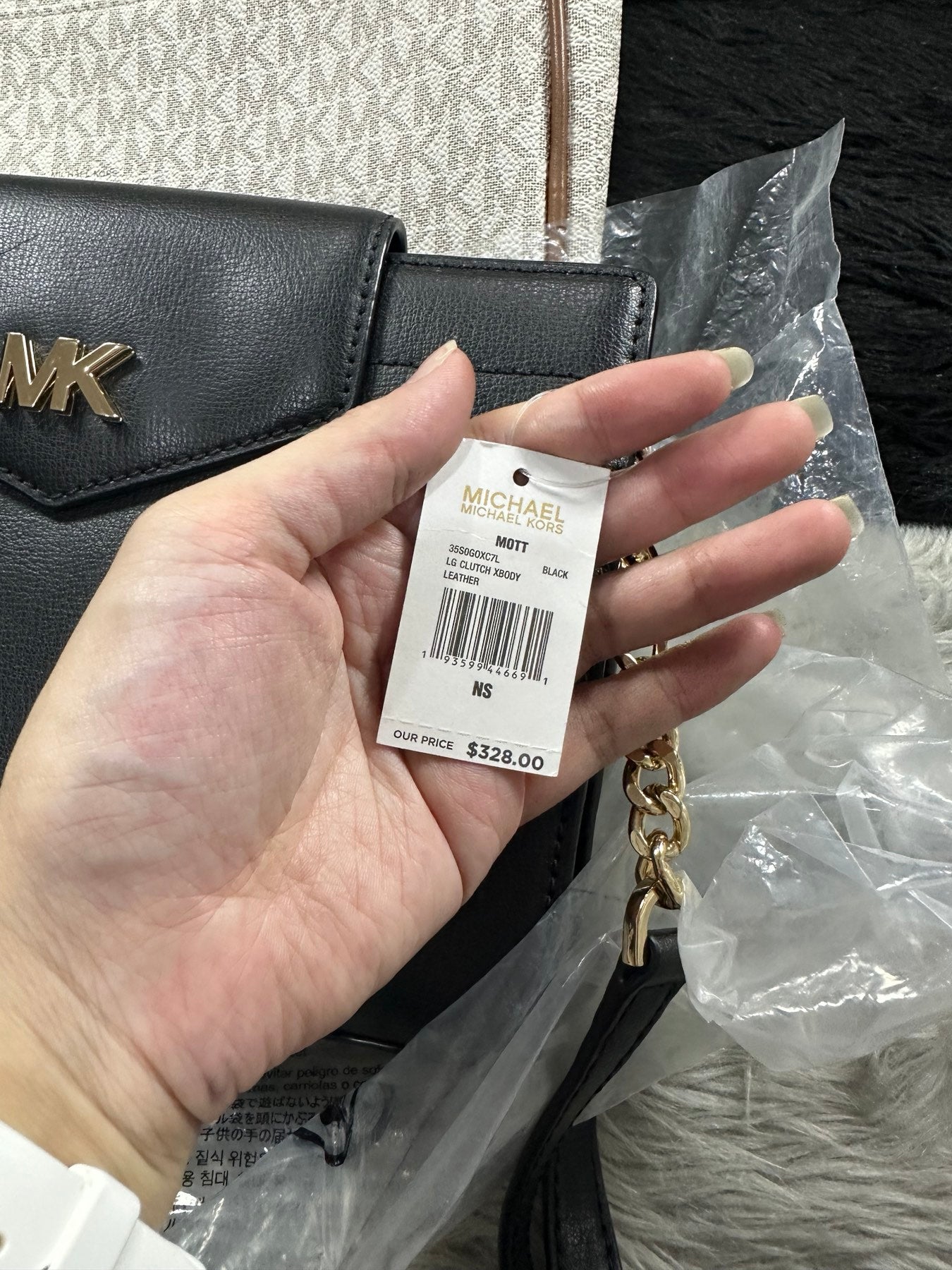 AUTHENTIC/ORIGINAL Preloved MK Mott Large Clutch Crossbody Black Bag