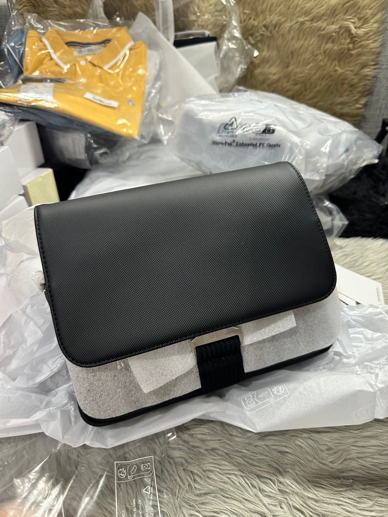 AUTHENTIC/ORIGINAL Lac0st Men's Kome Crossbody Bag Black