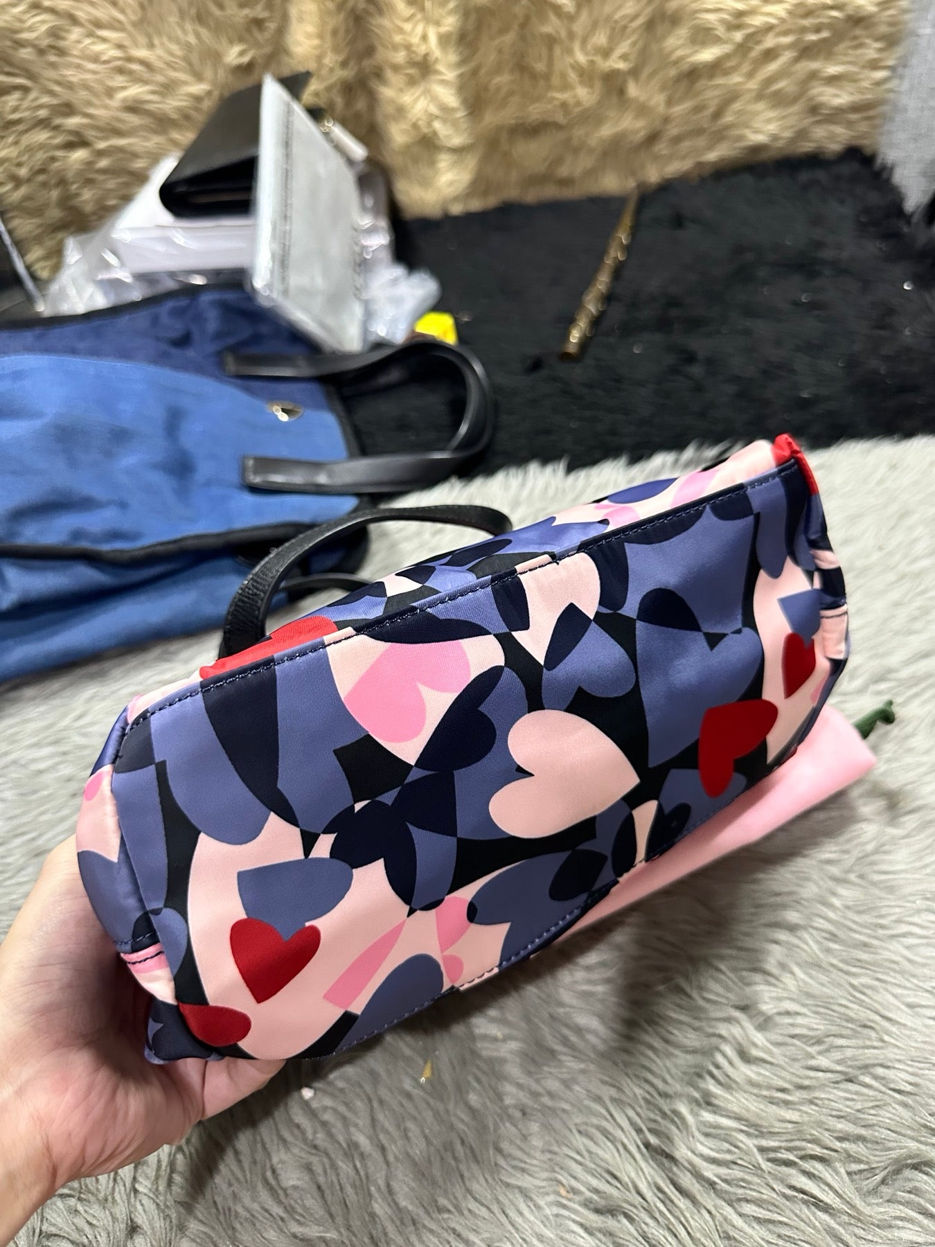 AUTHENTIC/ORIGINAL KateSpade KS Retail Taylor Heart Party Small Crossbody Nylon Tote Bag