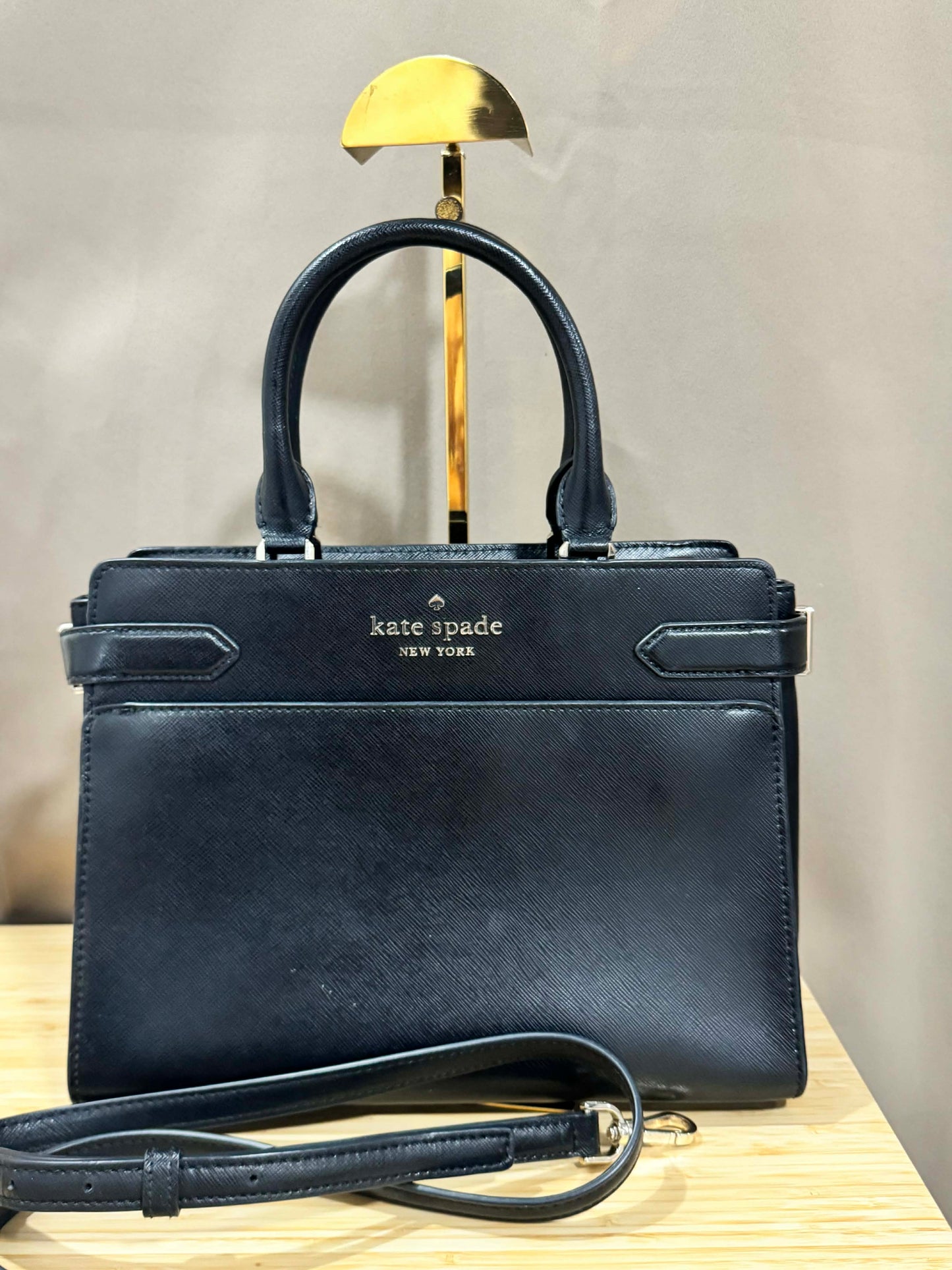 ORIG Preloved KS Staci Medium Satchel Black Bag
