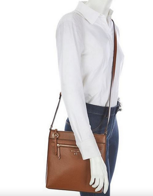 AUTHENTIC/ORIGINAL Preloved MK Jet Set Charm Large North South Flat Crossbody Bag Brown