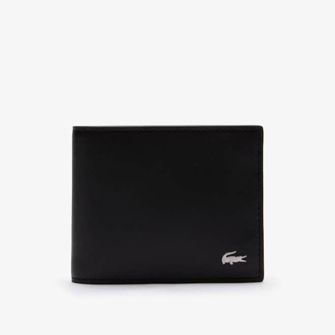 AUTHENTIC/ORIGINAL Lacoste Men's Fitzgerald Leather 6-Card Wallet Black