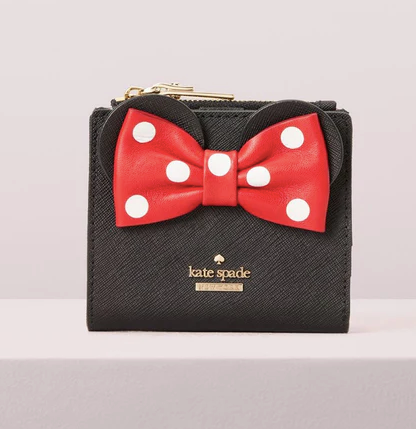 AUTHENTIC/ORIGINAL KateSpade Disney Minnie Mouse Adalyn Bifold Black Wallet