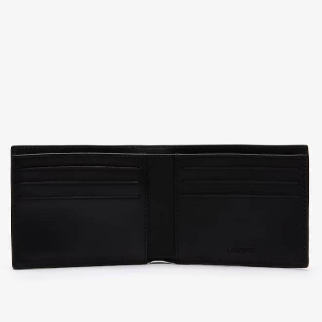 AUTHENTIC/ORIGINAL Lacoste Men's Fitzgerald Leather 6-Card Wallet Black