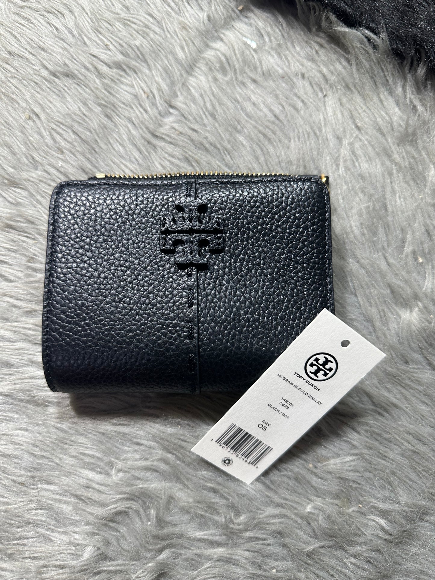 AUTHENTIC/ORIGINAL Tory Burch McGraw Bifold Wallet Black