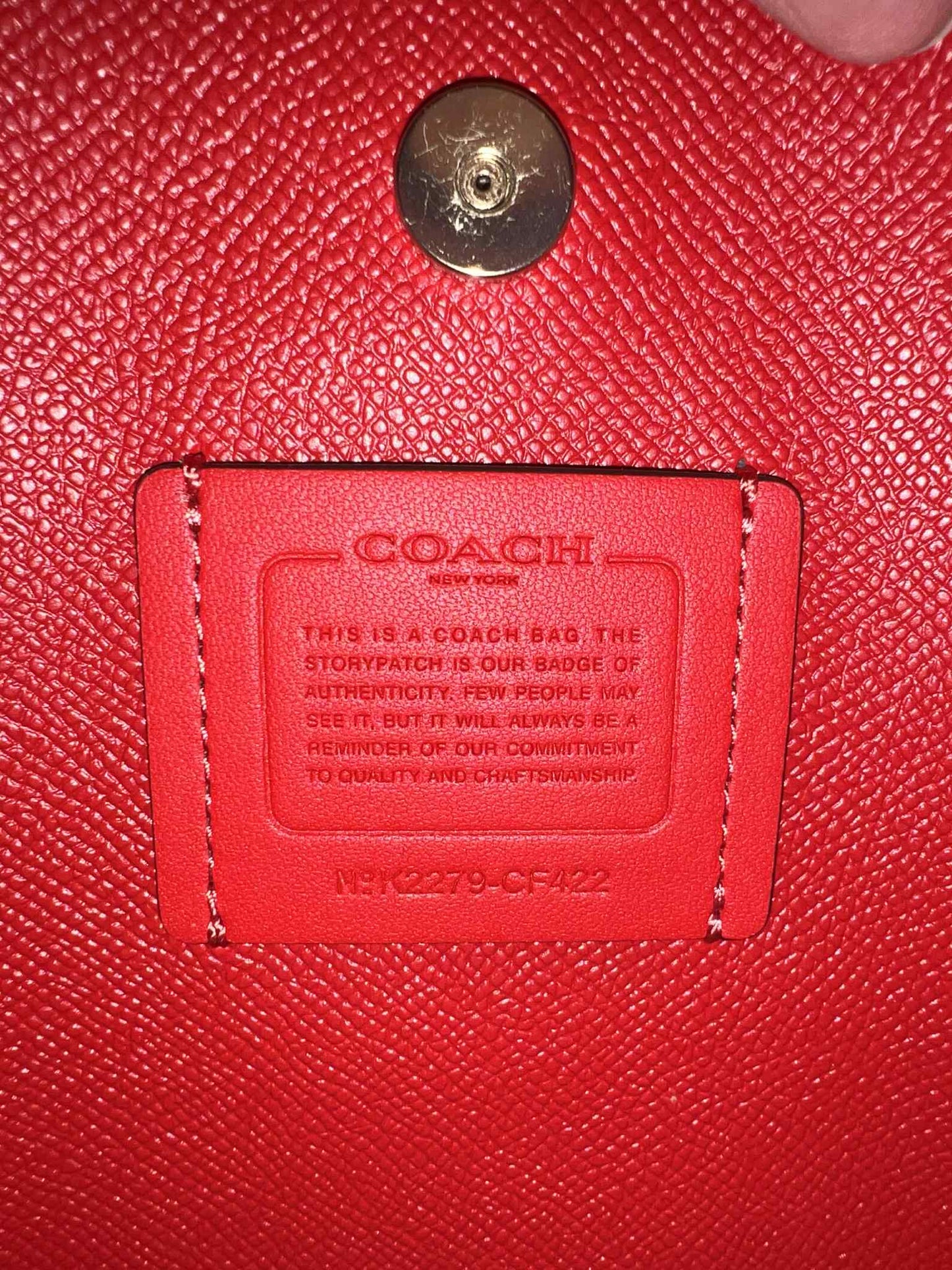 ORIG Preloved Coach Mollie Bucket 22 With Heart Cherry Print Crossbody Bag White