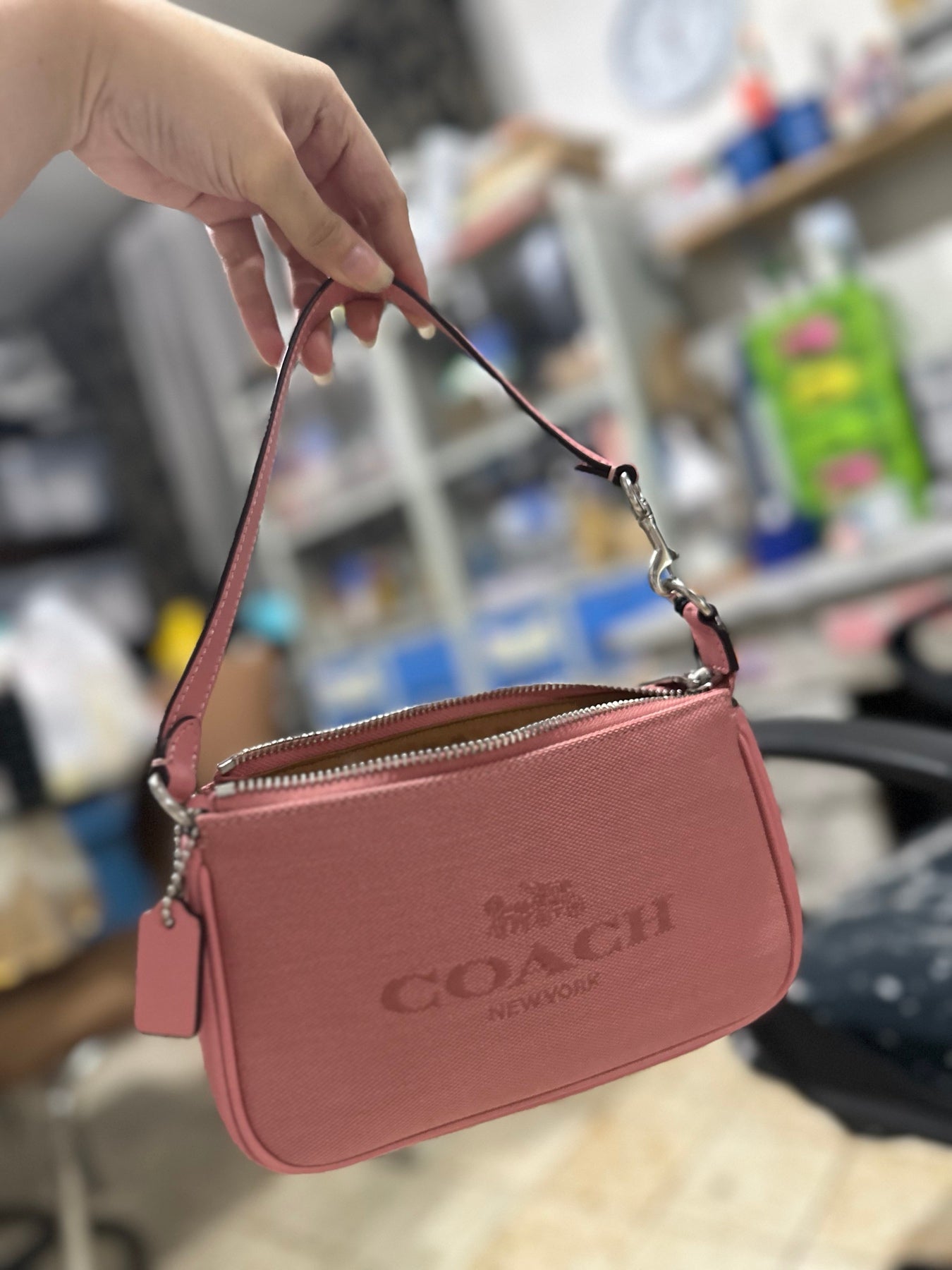 AUTHENTIC/ORIGINAL Coach Nolita 19 Small Bag Canvas Leather Pink