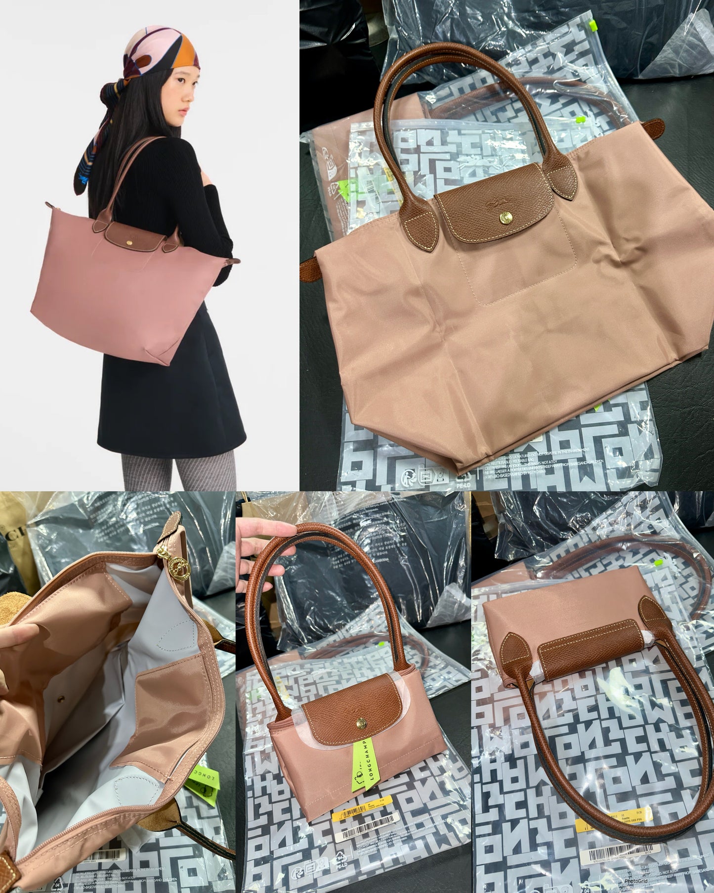 ORIG & IMPORTED Longchamp LC Le Pliage Large Long Handle Nylon Tote Bag