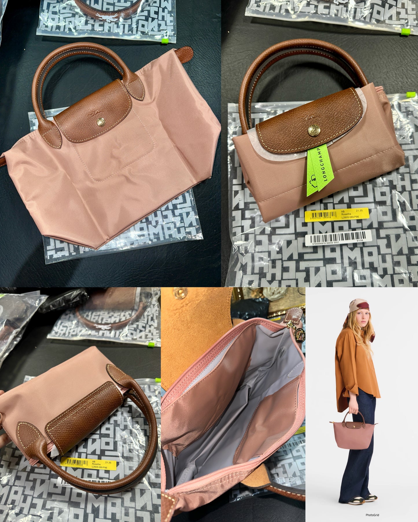 ORIG & IMPORTED Longchamp LC Le Pliage Small Short Handle Nylon Hand Bag