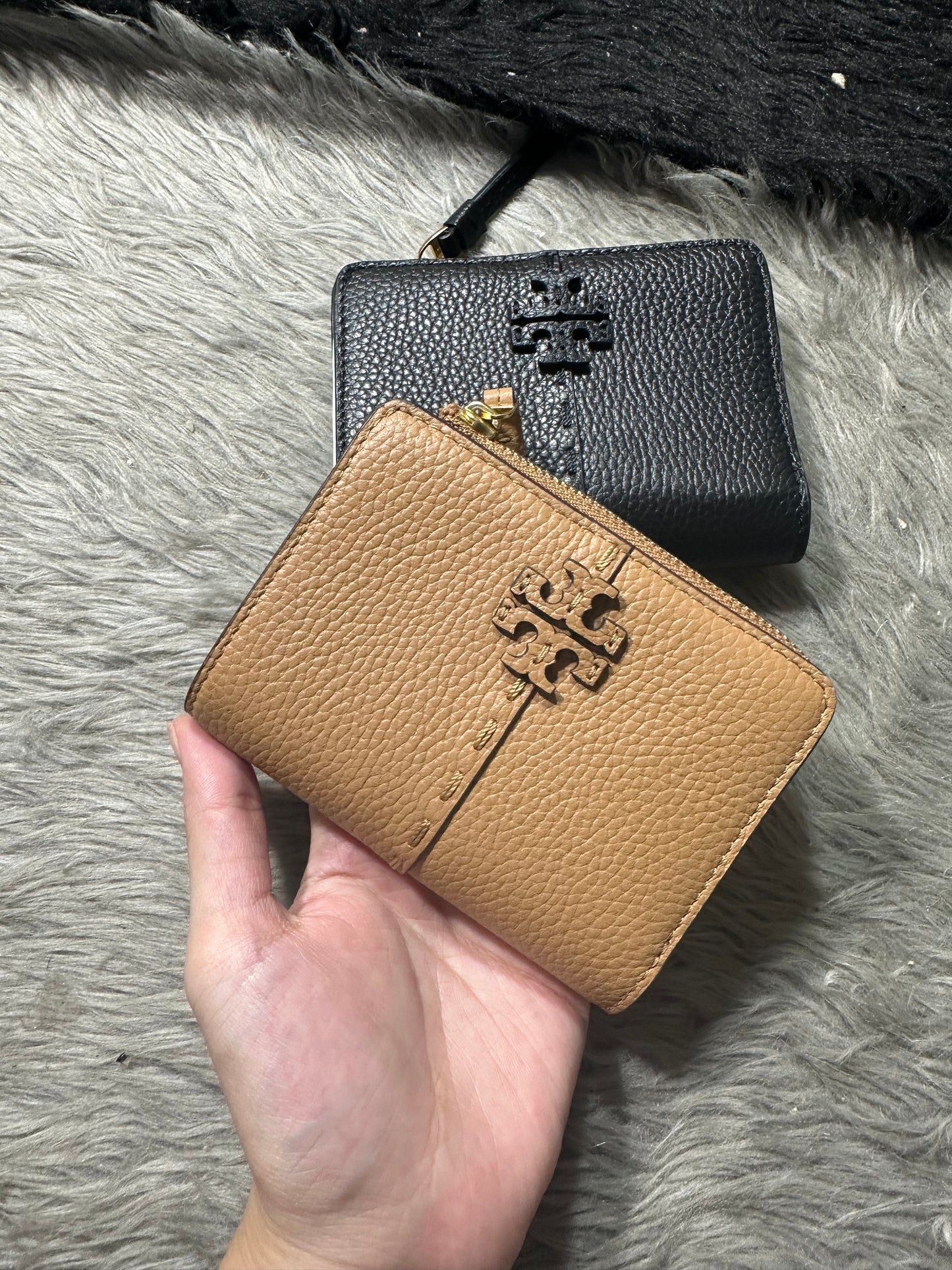 AUTHENTIC/ORIGINAL Tory Burch McGraw Bifold Wallet Tiramisu Brown