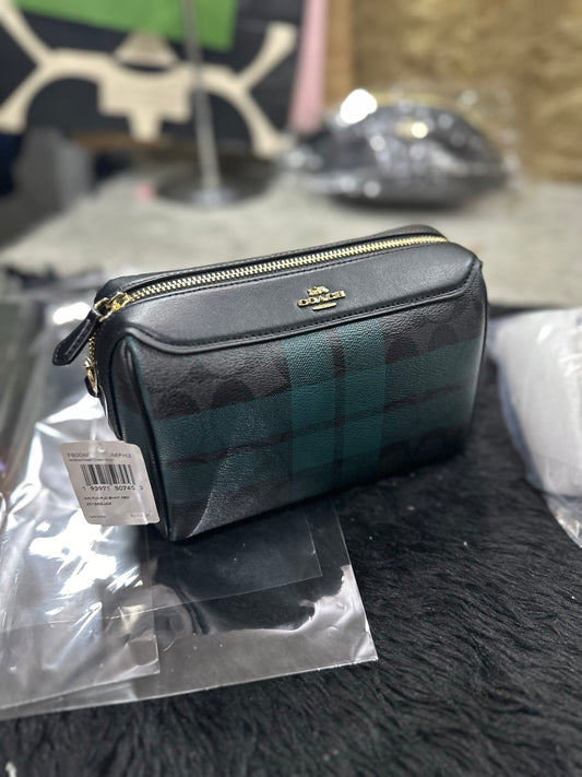 AUTHENTIC/ORIGINAL Coach RARE Mini Bennett Crossbody Plaid Green Small Bag