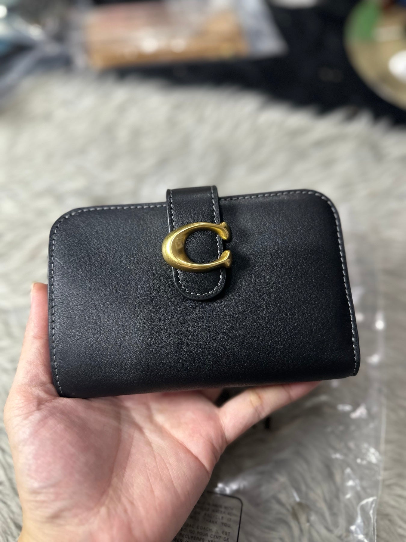AUTHENTIC/ORIGINAL Coach Retail Tabby Medium Bifold Wallet in Black