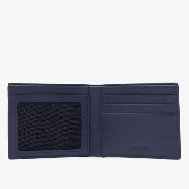 AUTHENTIC/ORIGINAL Lacoste Men's Fitzgerald Leather Billfold Wallet Navy Blue