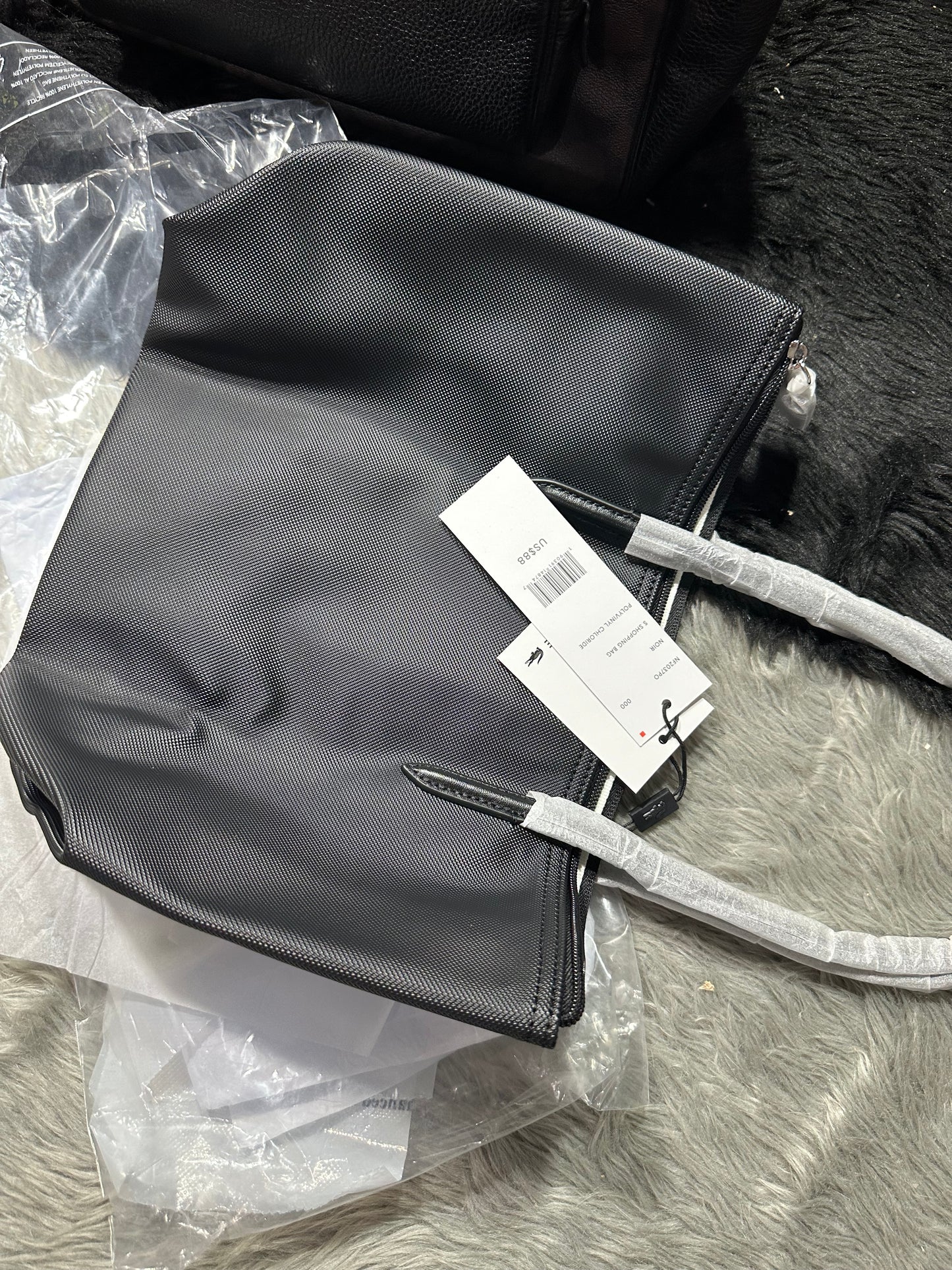 ORIG & IMPORTED Black LCT Concept Zip Tote Bag Small & Large