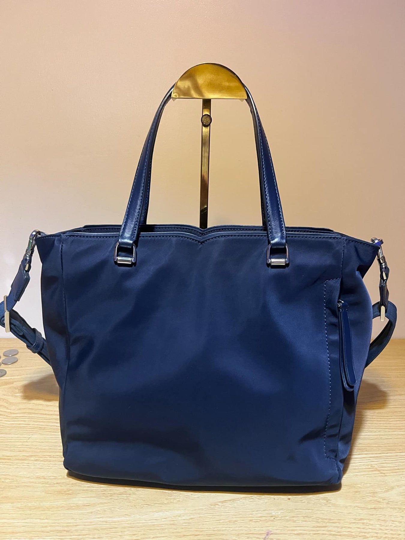 AUTHENTIC/ORIGINAL Preloved KateSpade KS Jae Medium Satchel Nylon Bag in Nightcap Blue