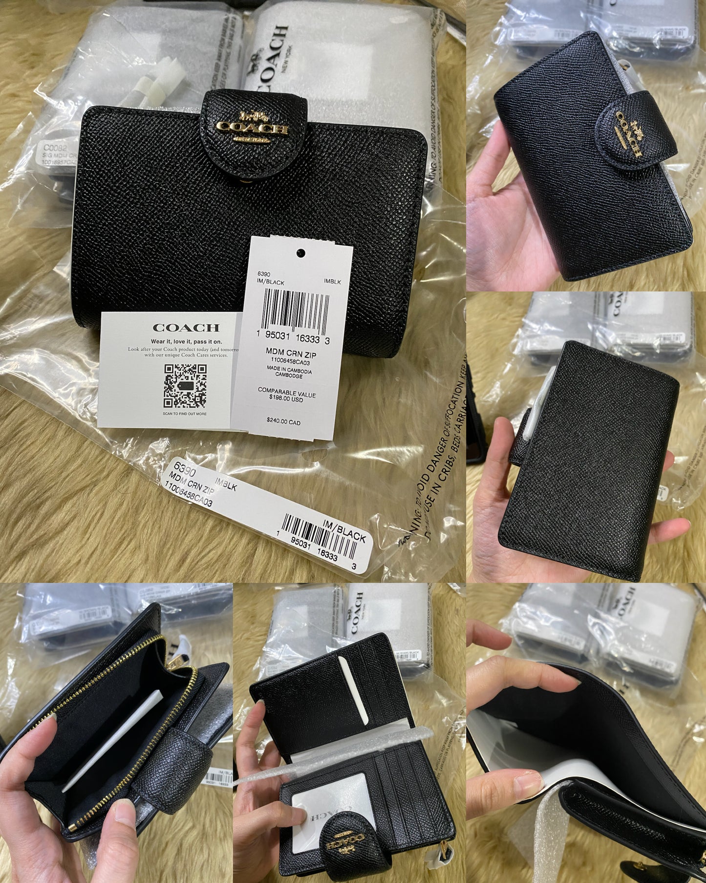 AUTHENTIC/ORIGINAL COACH MEDIUM CORNER ZIP BIFOLD WALLET