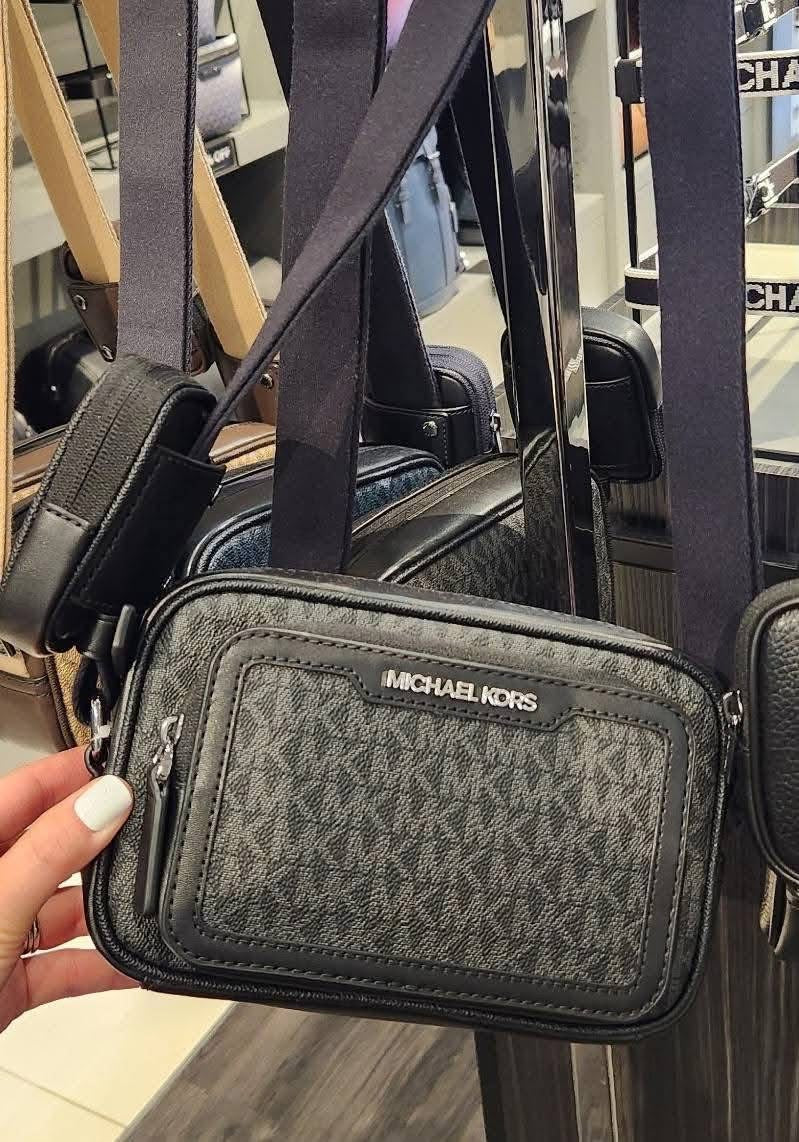 ORIG & IMPORTED MK Cooper Signature Logo Camera Crossbody Bag With Pouch