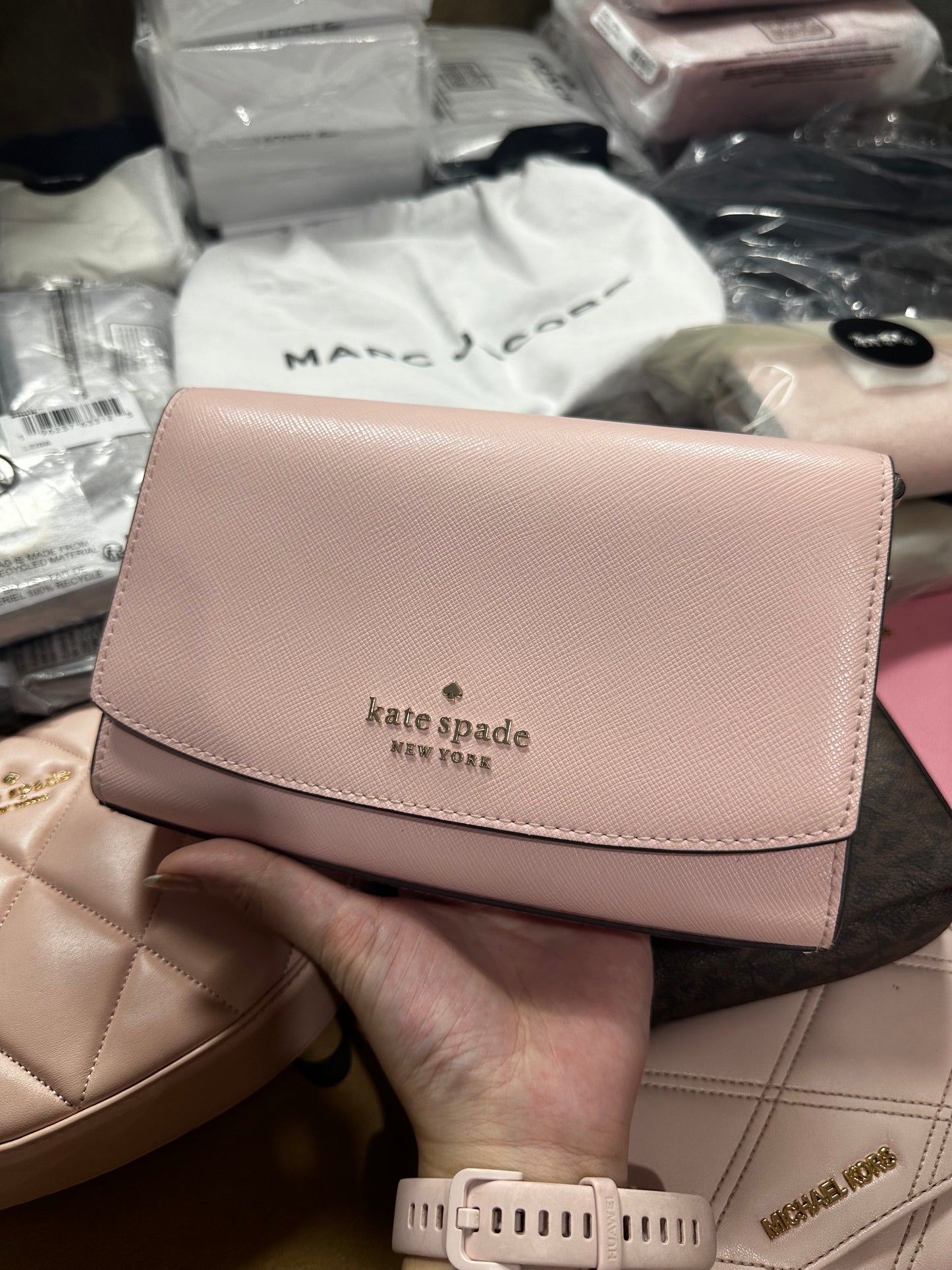 AUTHENTIC/ORIGINAL Preloved KateSpade KS Staci Small Flap Crossbody Phone Bag Pink