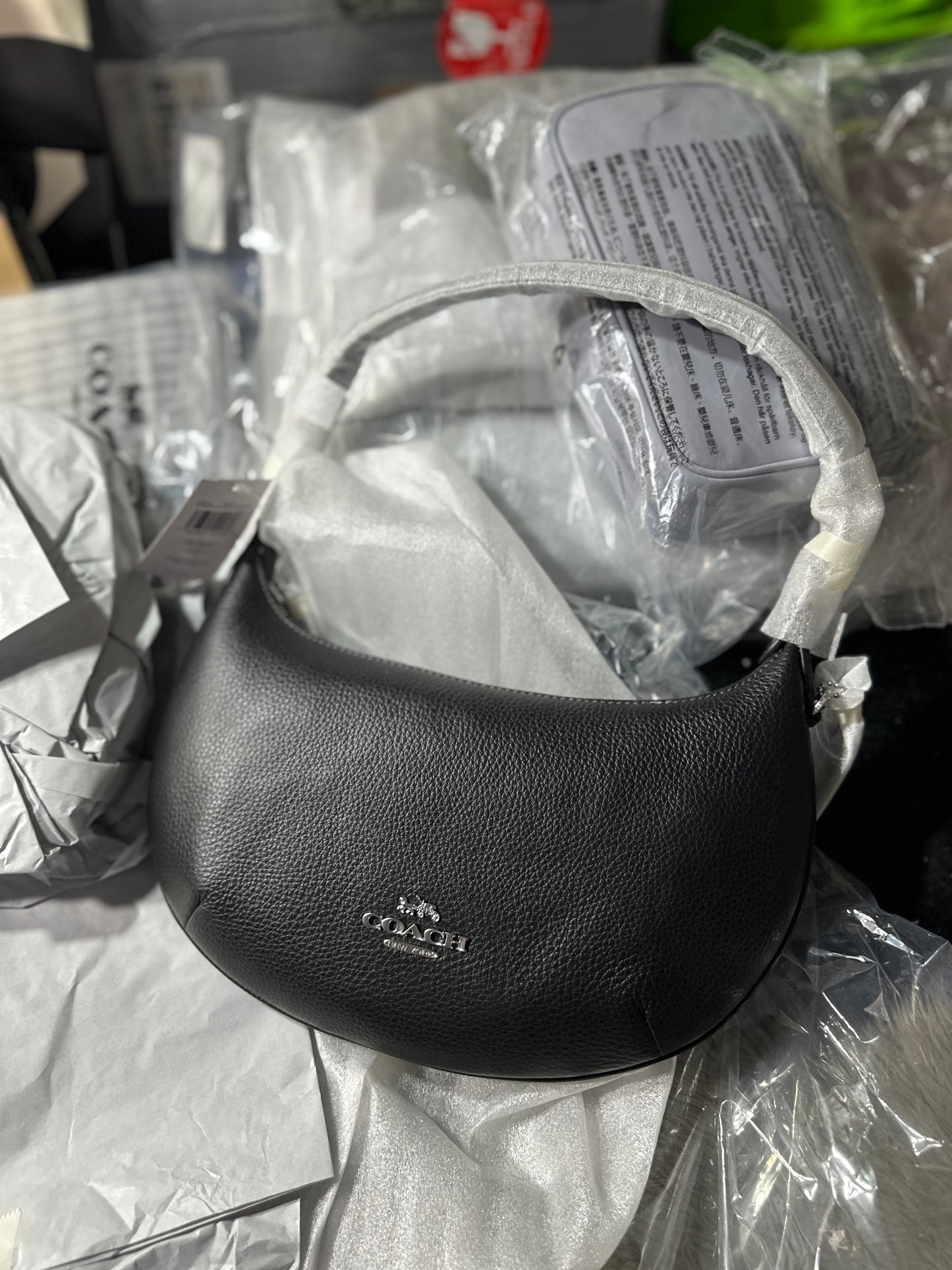 AUTHENTIC/ORIGINAL Coach Payton Hobo Shoulder Black Bag