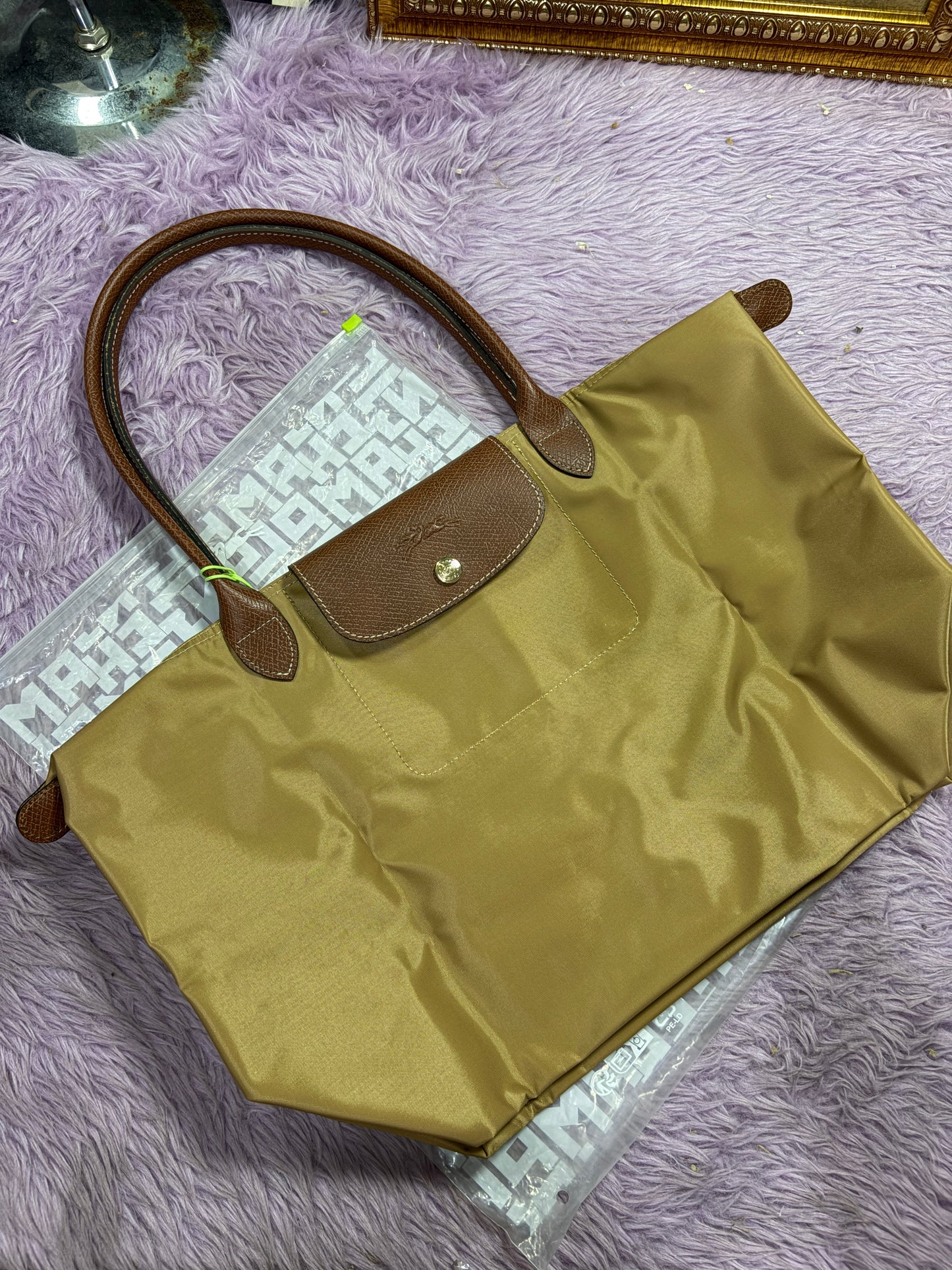 ORIG & IMPORTED Longchamp Le Pliage Original Medium & Large Tote bag BLACK/BROWN/BEIGE