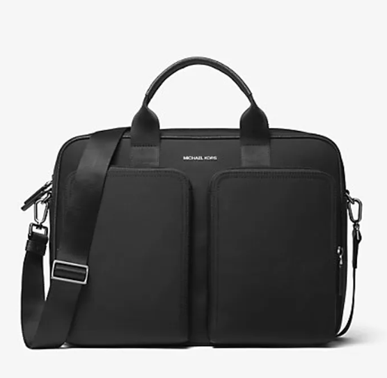 AUTHENTIC/ORIGINAL Michael K0rs MK Kent Nylon Utility Pocket Briefcase Laptop Men's Bag Black