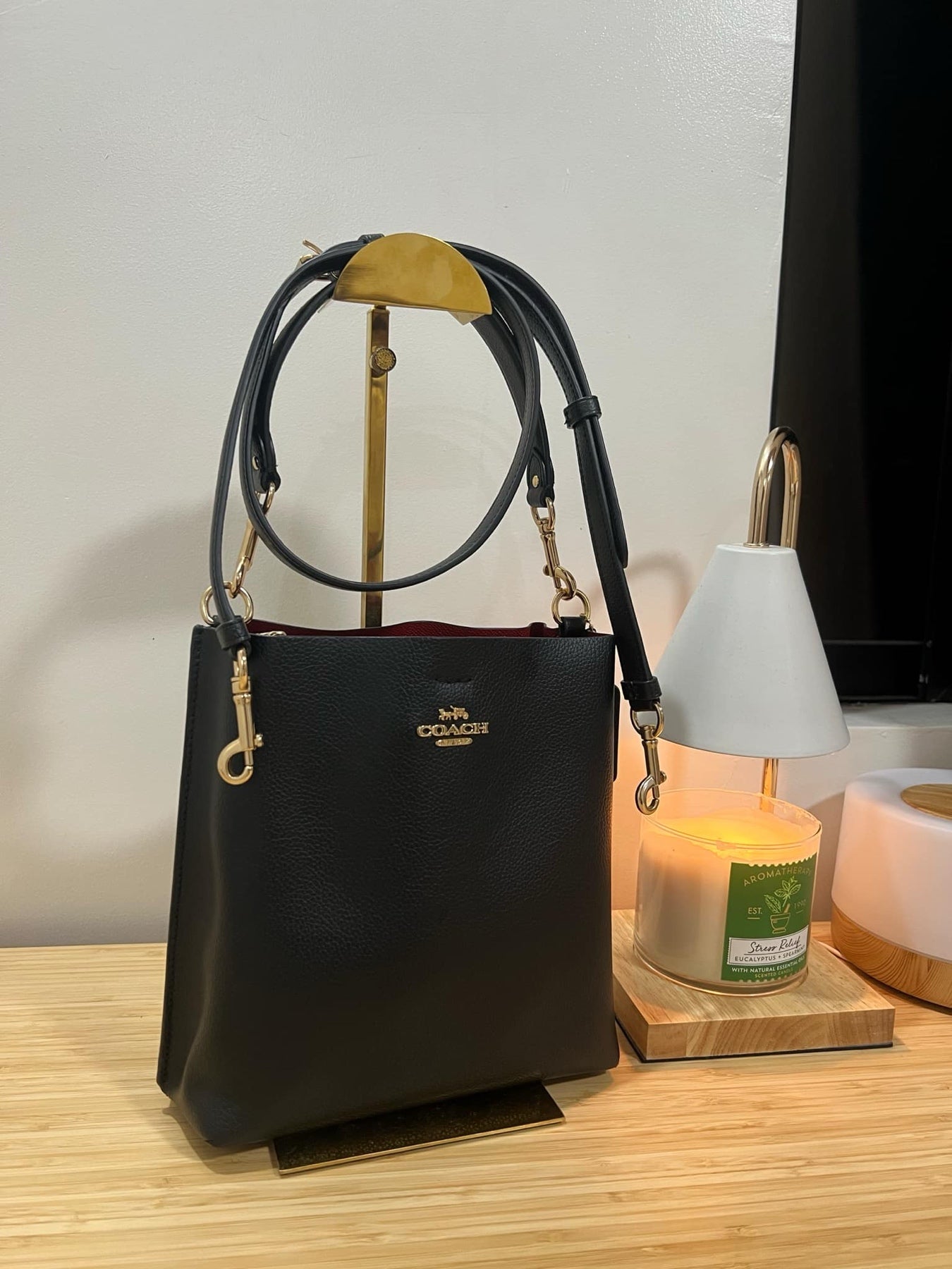 AUTHENTIC/ORIGINAL Preloved Coach Mollie Bucket Bag 22 Black