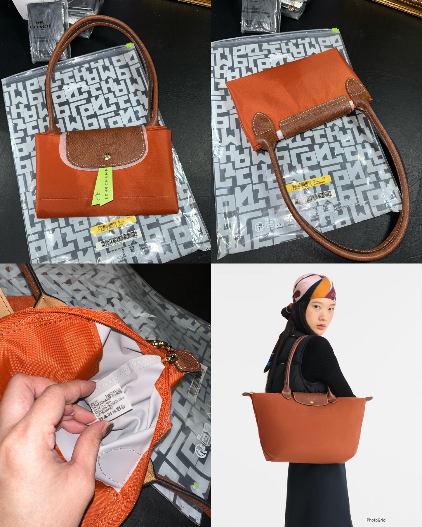 ORIG & IMPORTED Longchamp LC Le Pliage Large Long Handle Nylon Tote Bag