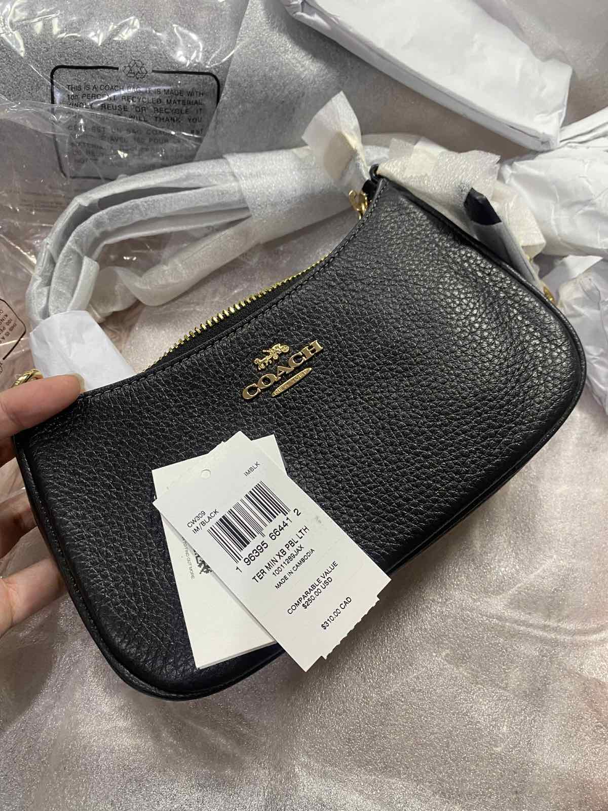 ORIG & IMPORTED Coach Teri Mini Crossbody Bag Black Chain Shoulder